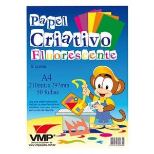 Bloco Papel Criativo Fluorescente Vmp A4 5 Cores 50 Folhas - Bell Papelaria  Livraria Uniformes Material Escolar e Escritório