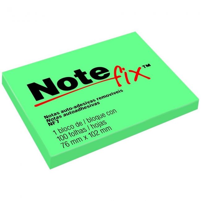 Bloco Adesivo Notefix Verde 76mmx102mm - 100fls