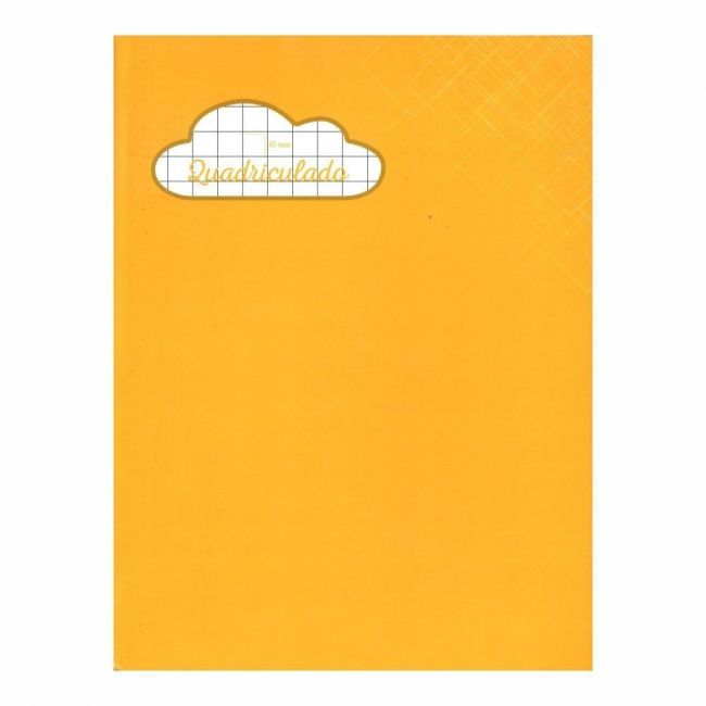 Caderno Quadriculado 1x1 Brochura Capa Dura Univ 40fls Amarelo Credeal