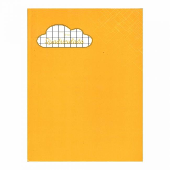 Caderno Quadriculado 1x1 Brochura Capa Dura Univ 40fls Amarelo Credeal