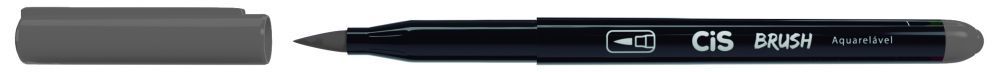 CANETA CIS BRUSH PEN AQUARELAVEL 04 03 CINZA