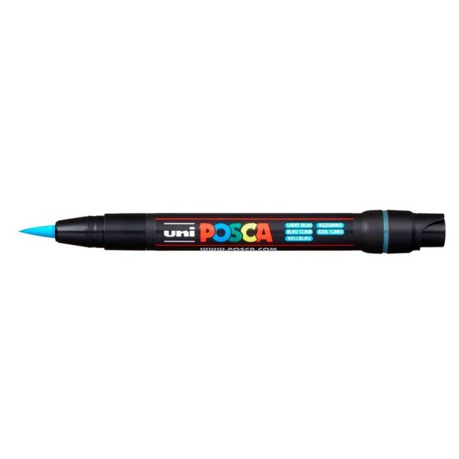 Caneta Uni-Ball Posca PCF-350 Brush - Azul Claro