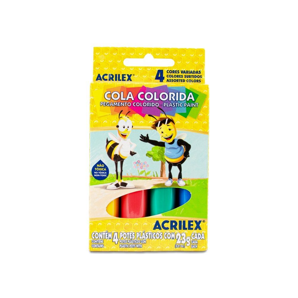 Cola Colorida Acrilex 23g C/4 Cores