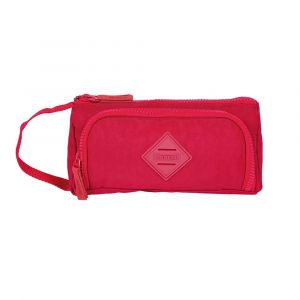 Estojo Organizador C/3 Compartimentos Sestini Crinkle - Vermelho