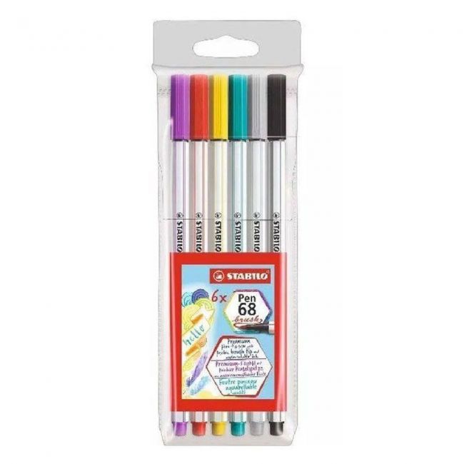 Estojo Stabilo Pen Brush 568/06-11 Com 6 Cores