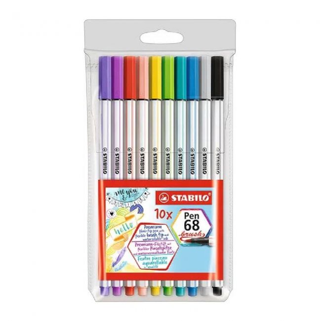 Estojo Stabilo Pen Brush 568/10-11 com 10 Cores