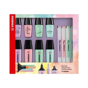 Kit Stabilo de Marca Texto 4 Boss 4 Mini Love 4 Swing Cool - Cores Pastel
