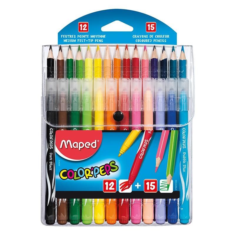 Lapis de Cor 15 Cores Colorpeps Infinity + 12 Hidrografica Jungle Maped