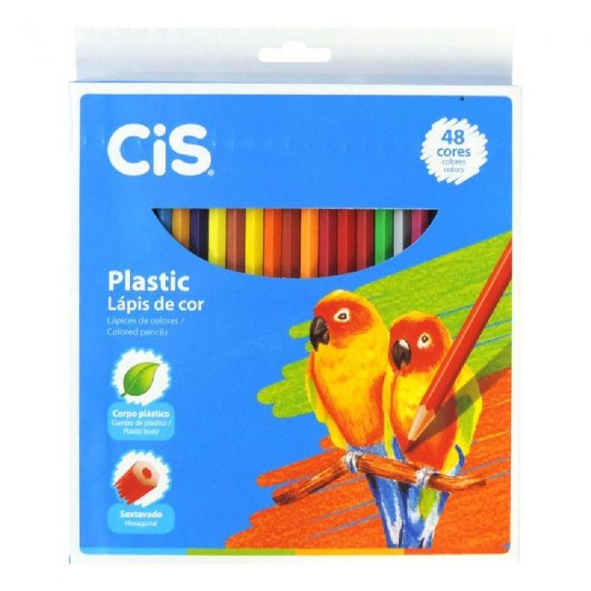 Lápis de Cor Cis 48 Cores Plastic Sextavado 