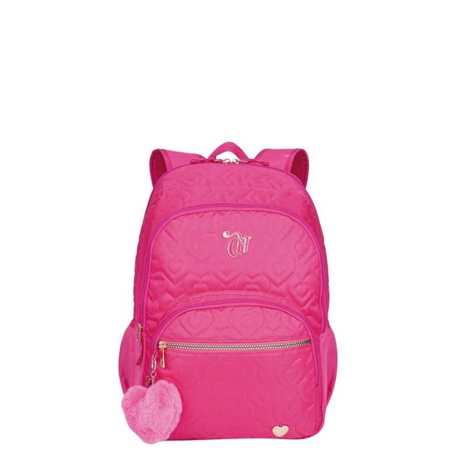 Mochila Grande 2 Compartimentos Capricho Crush Rosa