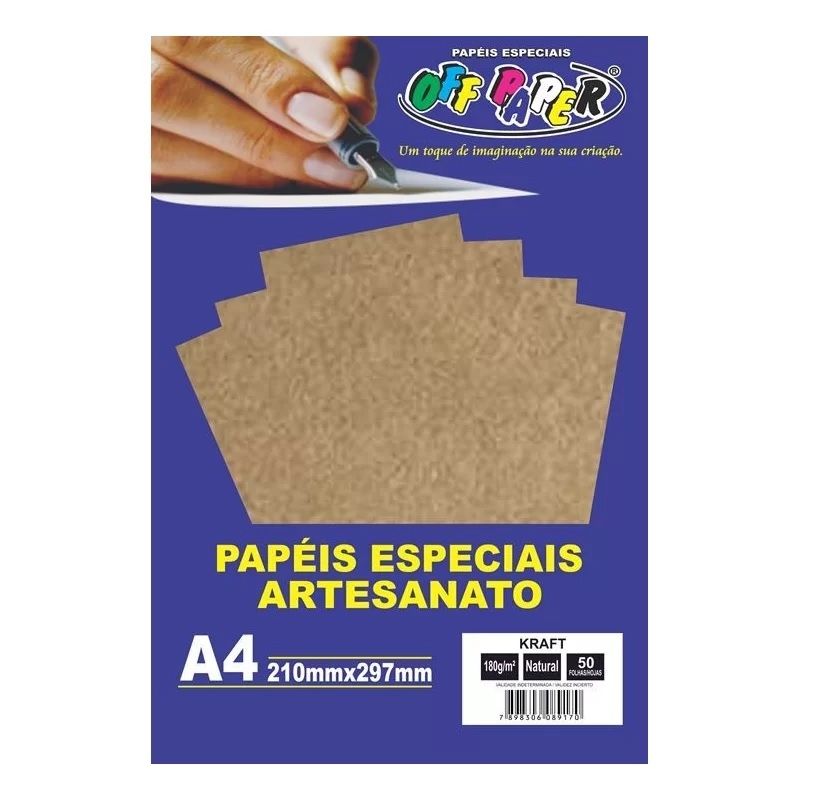 Papel Kraft Natural A4 180G 50F Off Paper