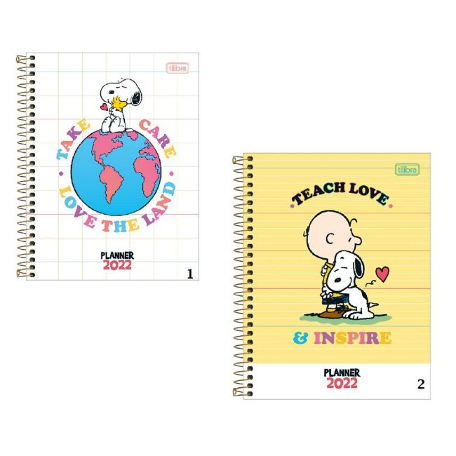 Planner Espiral Médio 2022 Tilibra Snoopy C/80 Folhas