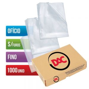 Saco Plastico Oficio Fino Sem Furo CX c/1000 Unid DAC 069SF
