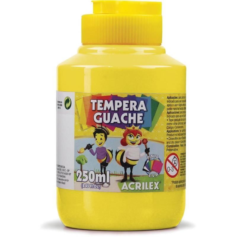 Tinta Tempera Guache Acrilex 250ml - Amarelo Limão