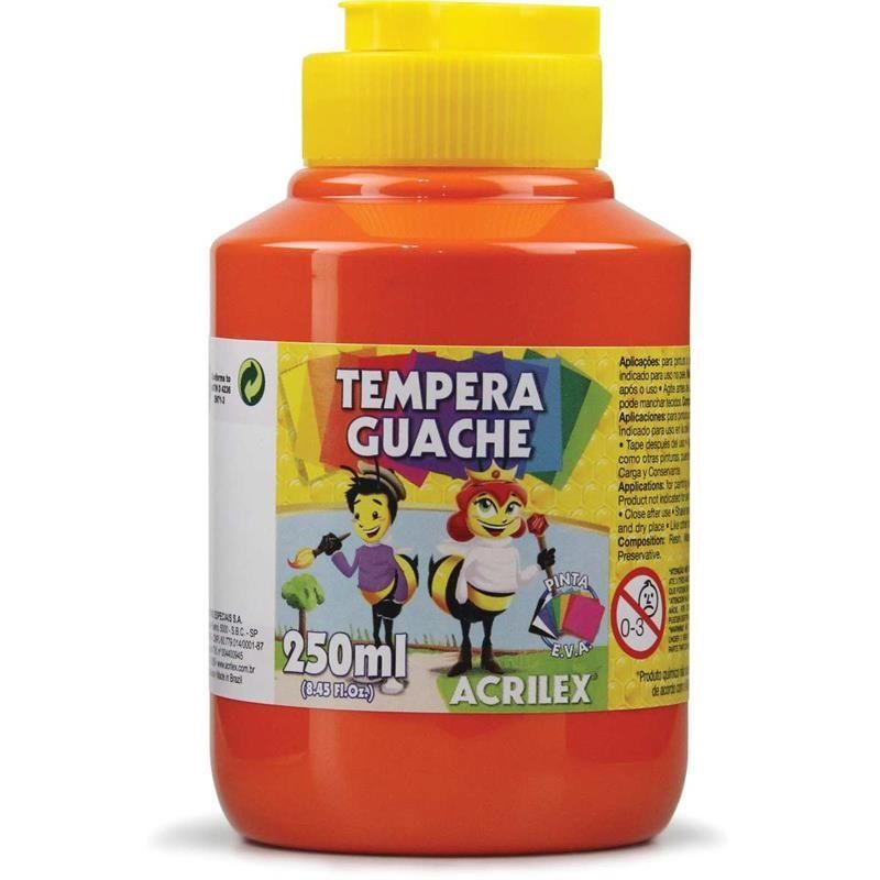 Tinta Tempera Guache Acrilex 250ml - Vermelho Fogo