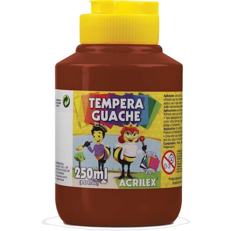 Tinta Guache Acrilex 250ml - Marrom