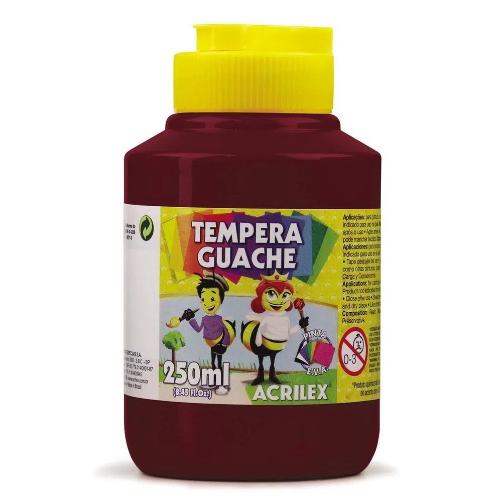 Tinta Tempera Guache Acrilex 250ml - Vinho